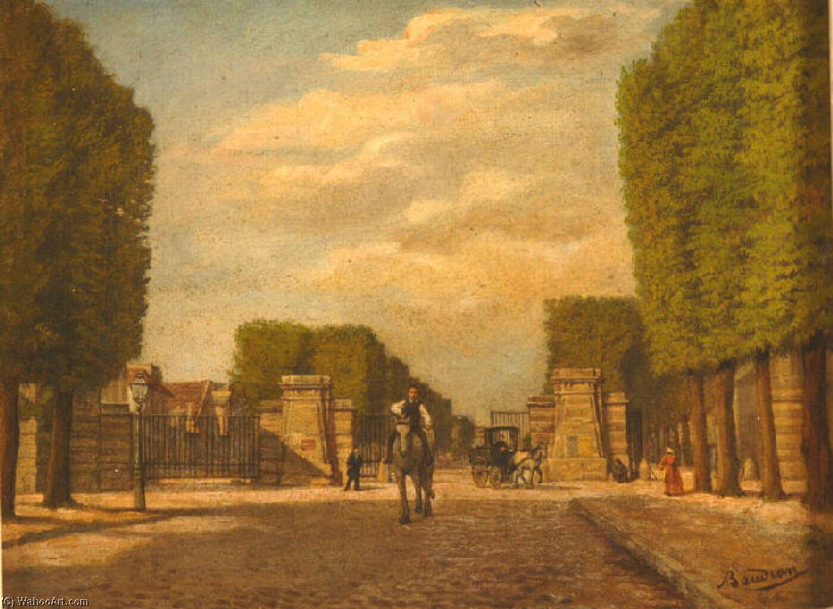 Wikioo.org - The Encyclopedia of Fine Arts - Painting, Artwork by Baudran Auguste Alexandre - La grille du boulevard du Roi