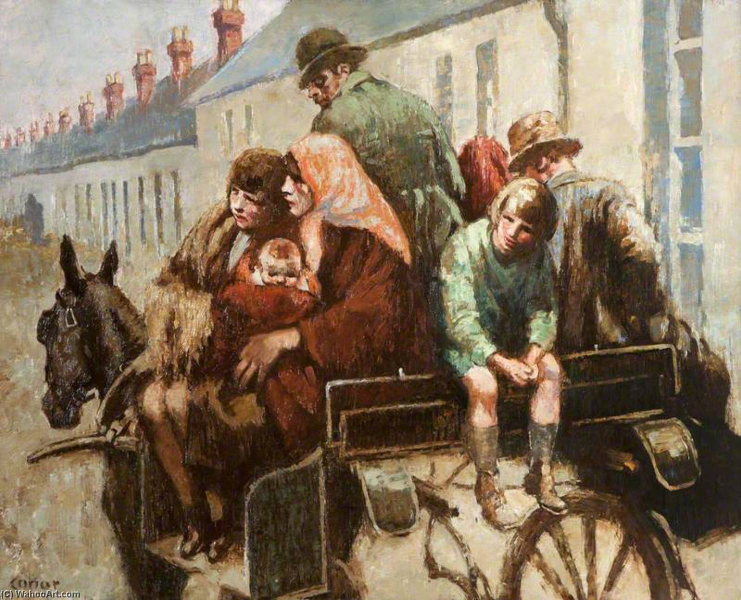 Wikioo.org - The Encyclopedia of Fine Arts - Painting, Artwork by William Conor - The Jaunting Car