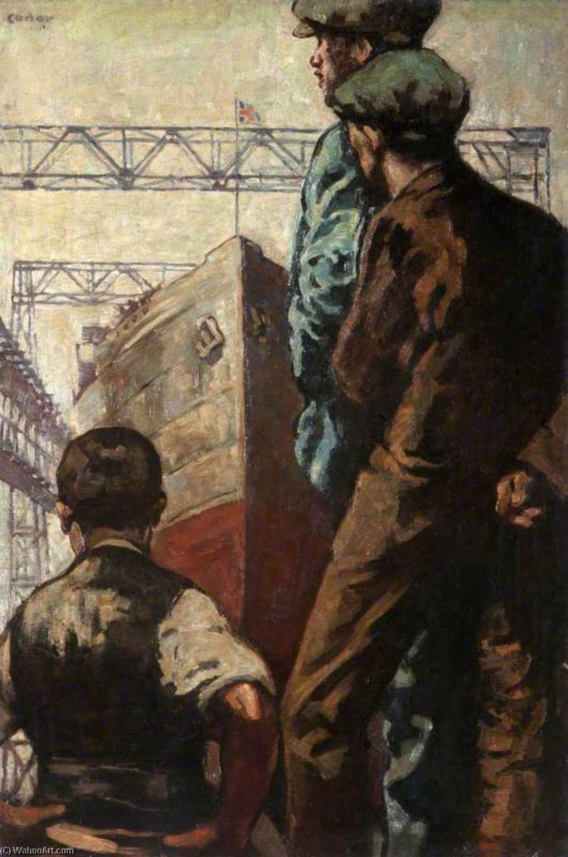 WikiOO.org - Encyclopedia of Fine Arts - Maleri, Artwork William Conor - Men of Iron, 1922