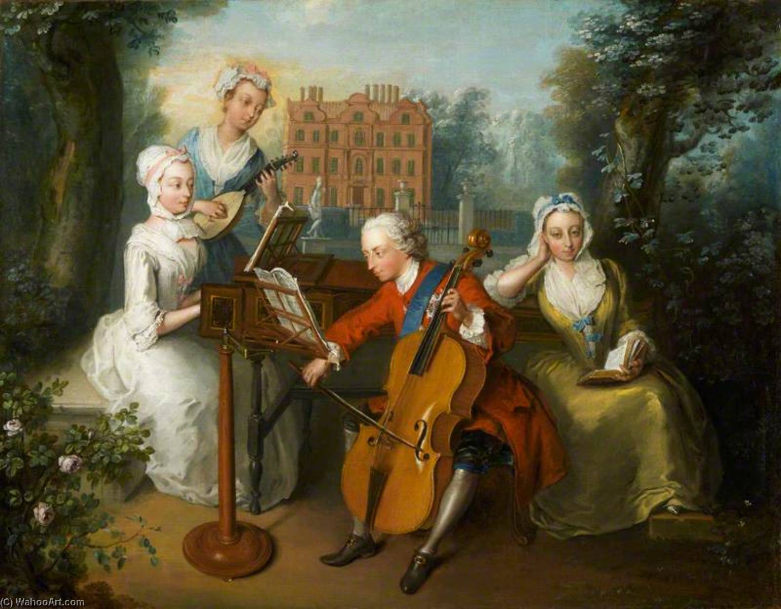 Wikioo.org - The Encyclopedia of Fine Arts - Painting, Artwork by Philippe Mercier - Frederick, Prince of Wales, and his sisters