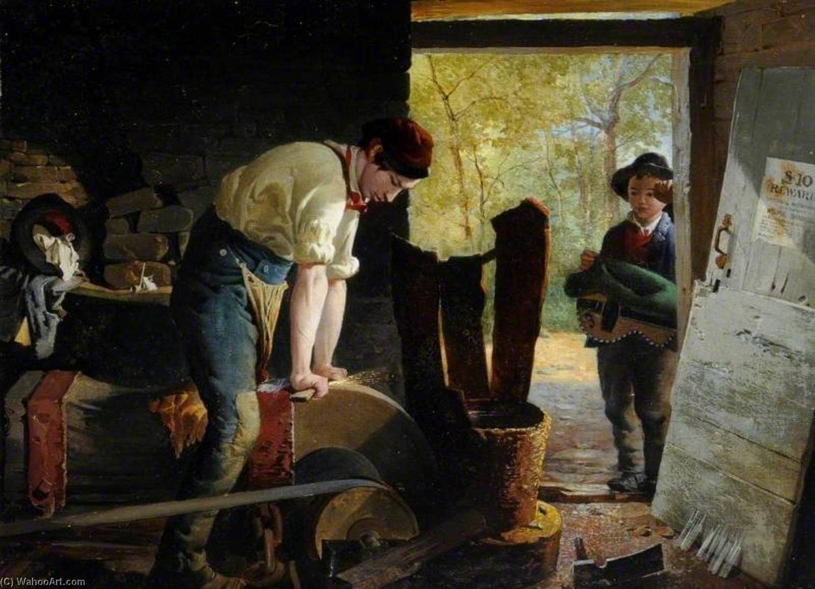 Wikioo.org - The Encyclopedia of Fine Arts - Painting, Artwork by Godfrey Sykes - The Two Grinders