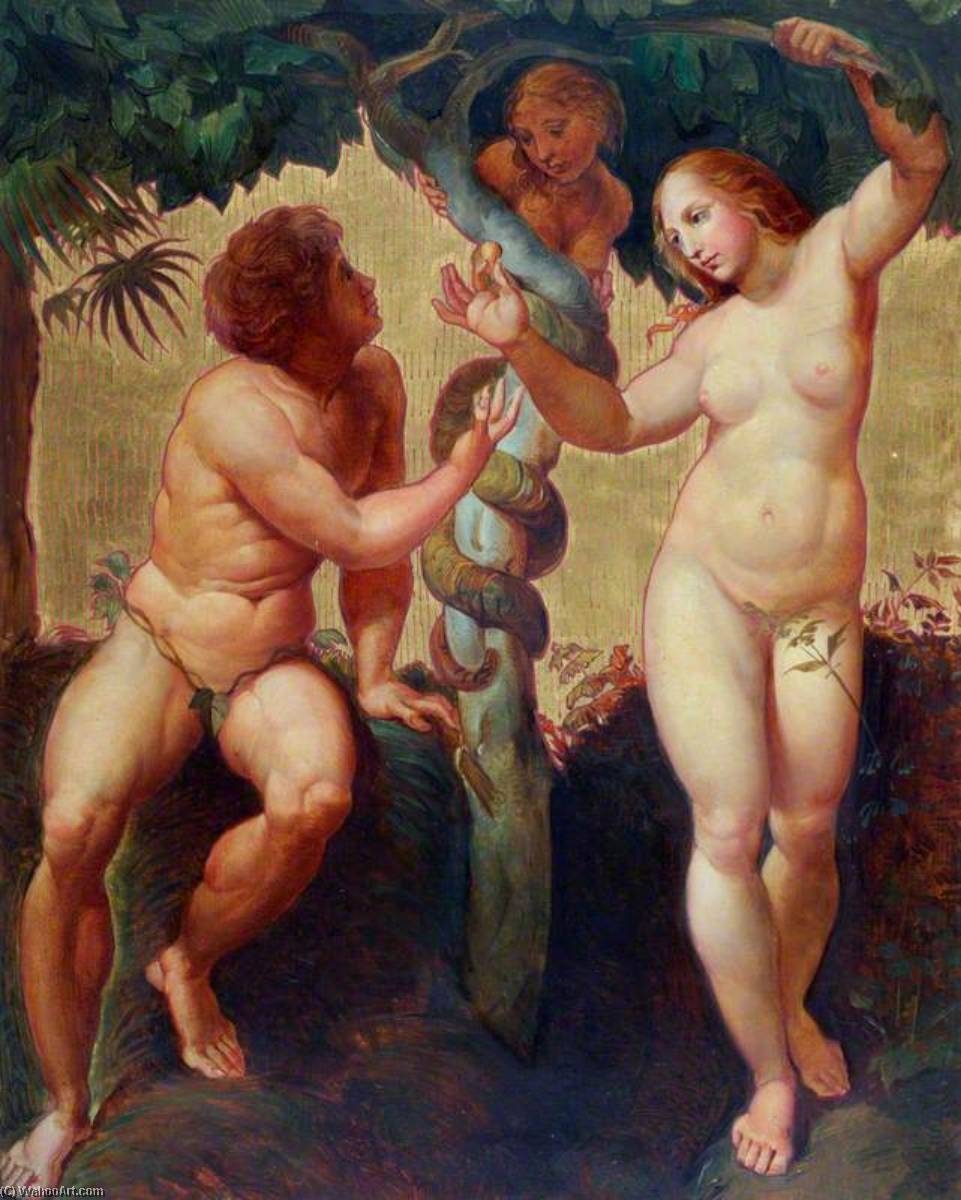 Wikioo.org - The Encyclopedia of Fine Arts - Painting, Artwork by Godfrey Sykes - The Fall of Man (after Raphael)
