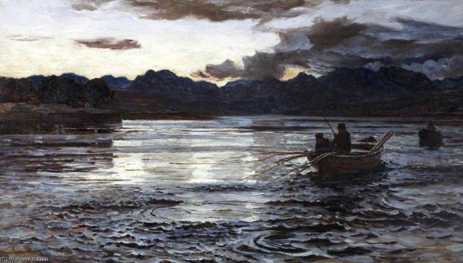 Wikioo.org - The Encyclopedia of Fine Arts - Painting, Artwork by Colin Hunter - Summer Fishing, Skye