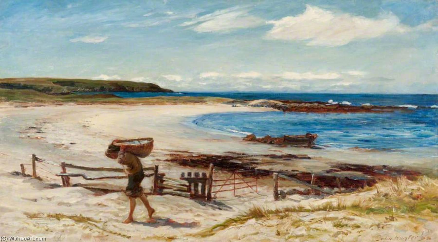 Wikioo.org - The Encyclopedia of Fine Arts - Painting, Artwork by Colin Hunter - On the East Coast of Scotland