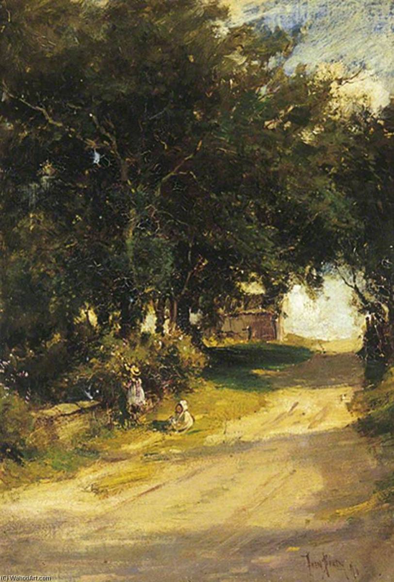 Wikioo.org - The Encyclopedia of Fine Arts - Painting, Artwork by Owen Bowen - A Lane near Tanfield, July