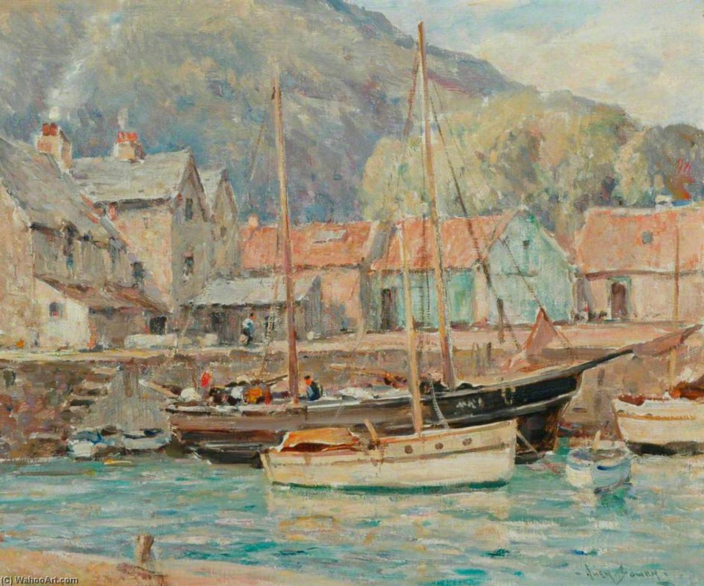 Wikioo.org - The Encyclopedia of Fine Arts - Painting, Artwork by Owen Bowen - The Harbour, Porlock Weir