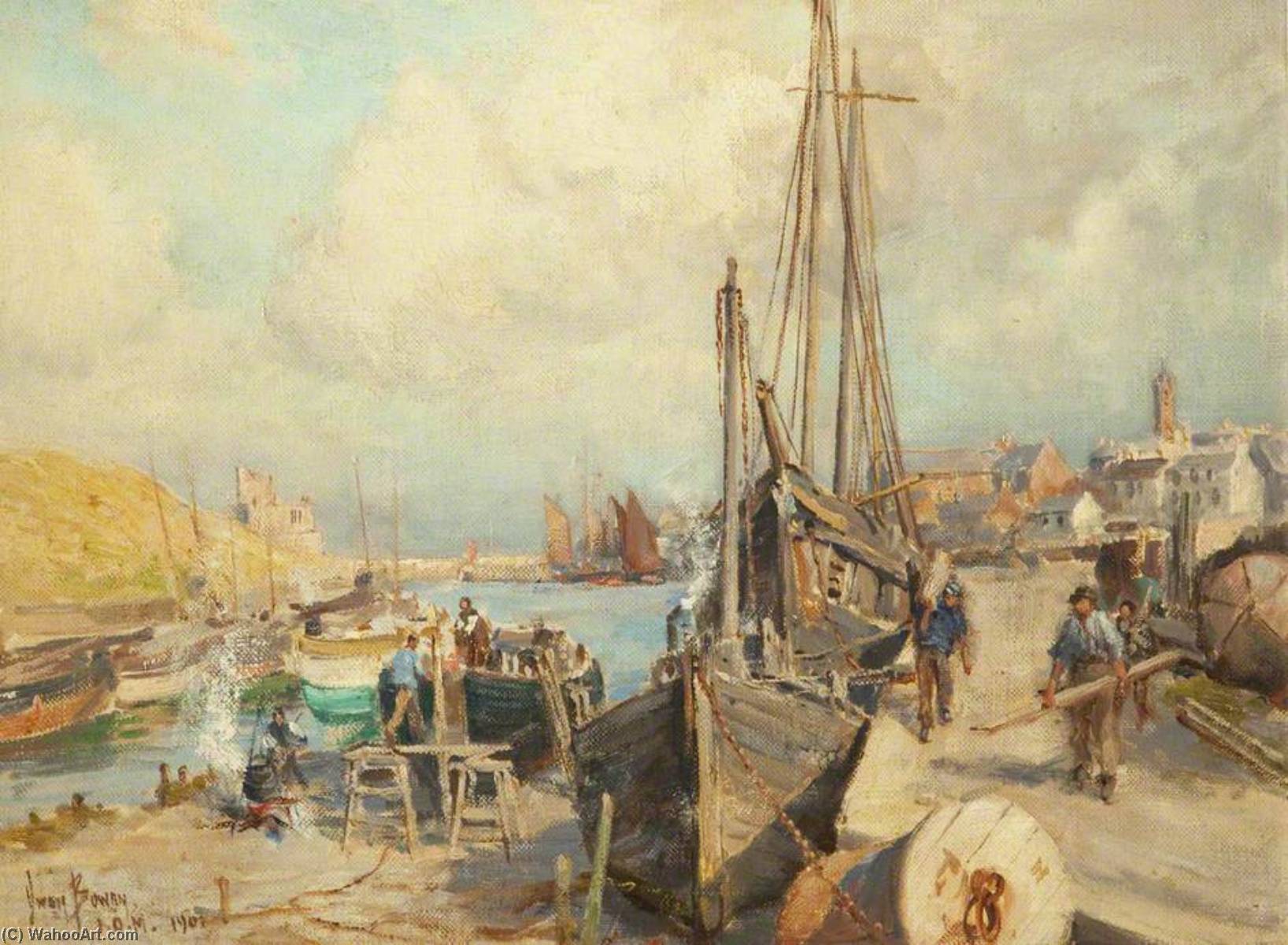 Wikioo.org - The Encyclopedia of Fine Arts - Painting, Artwork by Owen Bowen - Boat Yard, Peel Harbour