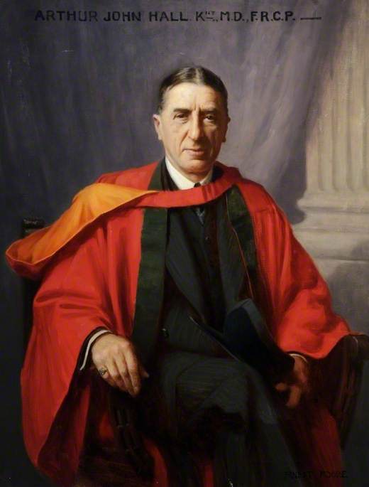 Wikioo.org - The Encyclopedia of Fine Arts - Painting, Artwork by Ernest Moore - Sir Arthur John Hall (1866–1951), KT, MD, DSc, FRCP, Professor of Physiology, Pathology and Medicine and Physician at the Royal Hospital