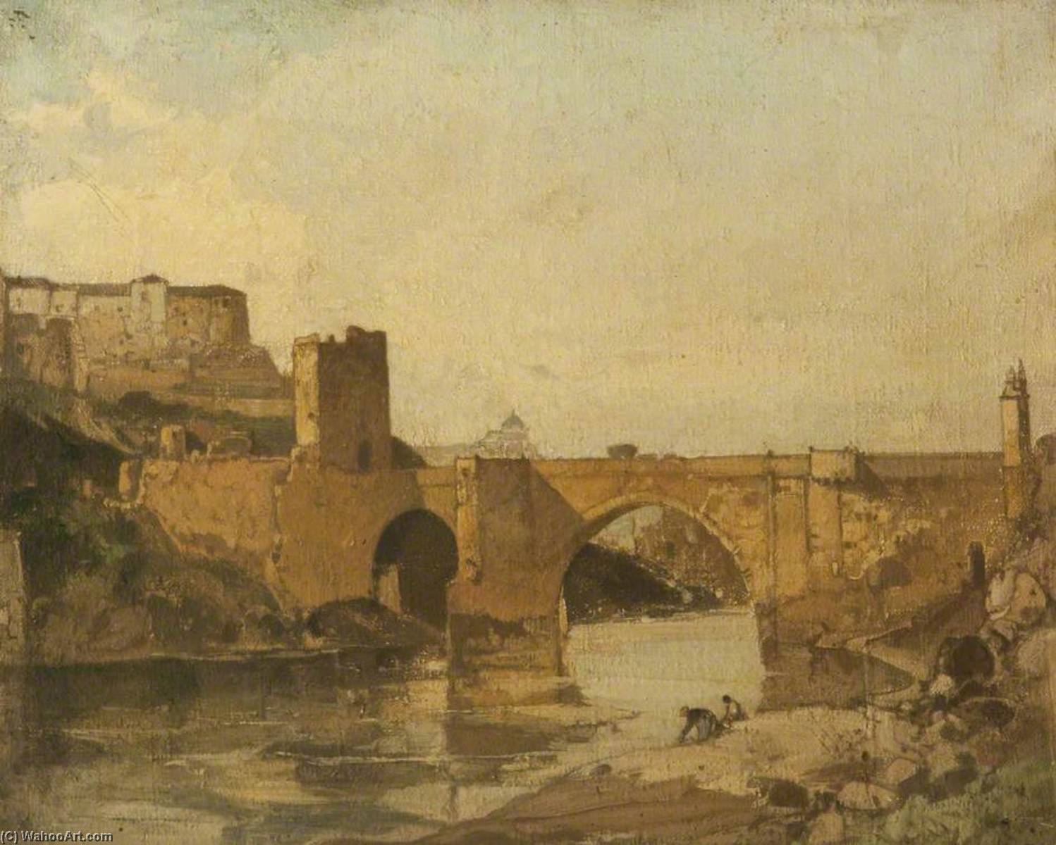 Wikioo.org - The Encyclopedia of Fine Arts - Painting, Artwork by Oliver Hall - Bridge at Toledo, Spain