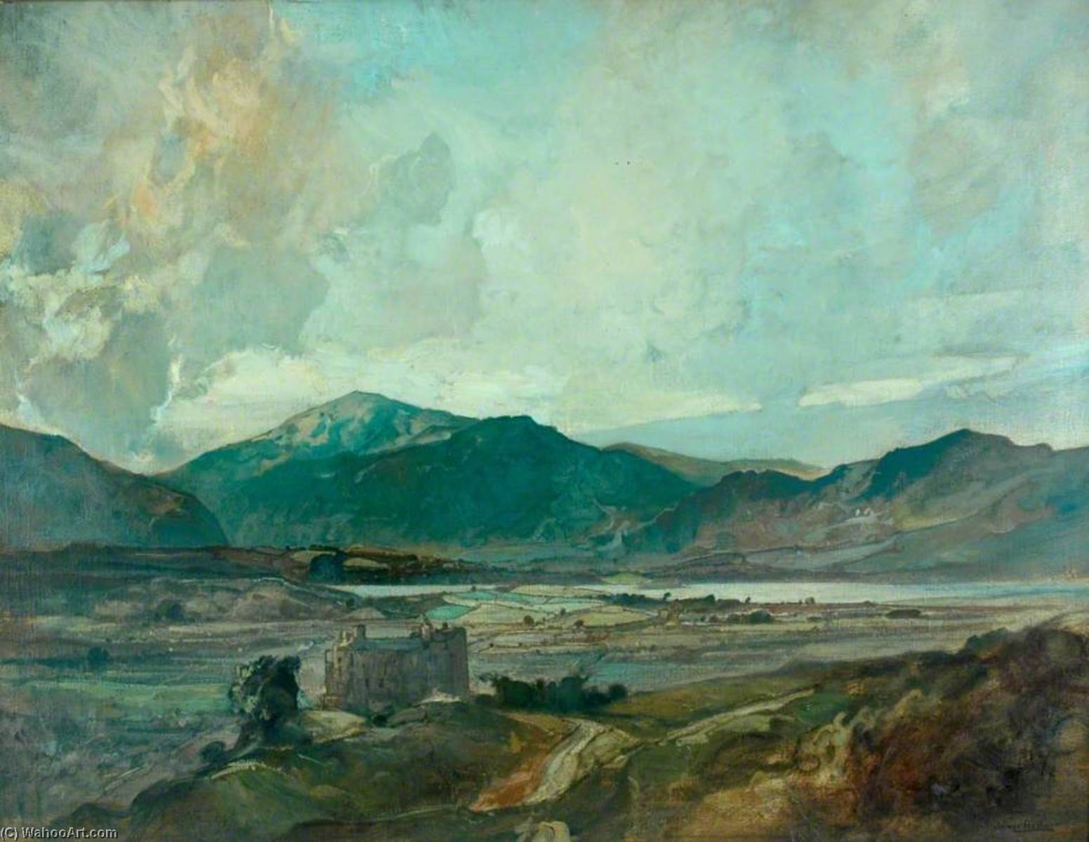 Wikioo.org - The Encyclopedia of Fine Arts - Painting, Artwork by Oliver Hall - Harlech Castle