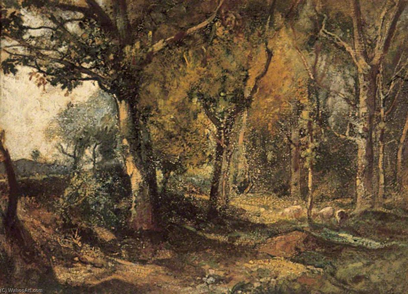 Wikioo.org - The Encyclopedia of Fine Arts - Painting, Artwork by Oliver Hall - Interior of a Wood