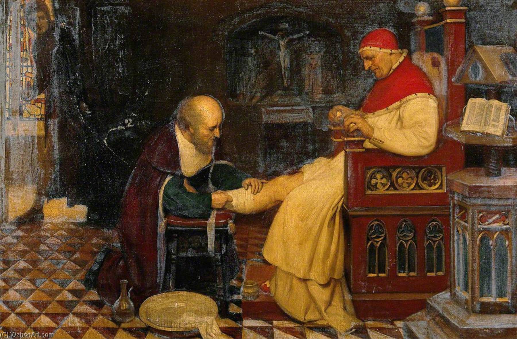 Wikioo.org – L'Enciclopedia delle Belle Arti - Pittura, Opere di Ernest Board - Tipo de chauliac bandage la gamba di papa Clemente vi a avignone , c . 1348