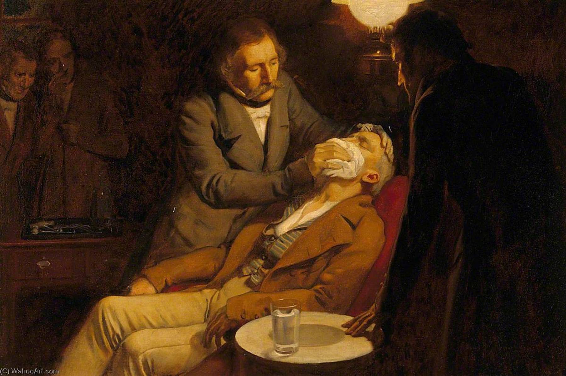WikiOO.org - Enciclopédia das Belas Artes - Pintura, Arte por Ernest Board - The First Use of Ether in Dental Surgery, 1846
