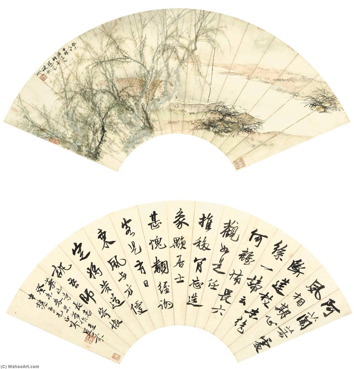 WikiOO.org - Encyclopedia of Fine Arts - Lukisan, Artwork Deng Fen - DAWN BREEZE OVER FADING MOON