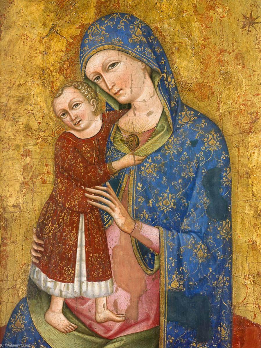 WikiOO.org – 美術百科全書 - 繪畫，作品 Meneghello Di Giovanni De' Canali - 祭坛 的  的  处女   玛丽  中央  面板  详细
