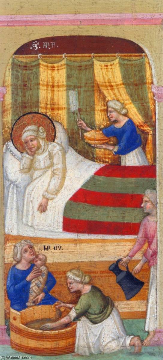 WikiOO.org - Encyclopedia of Fine Arts - Maľba, Artwork Meneghello Di Giovanni De' Canali - Altarpiece of the Virgin Mary (near left hand panel, detail)