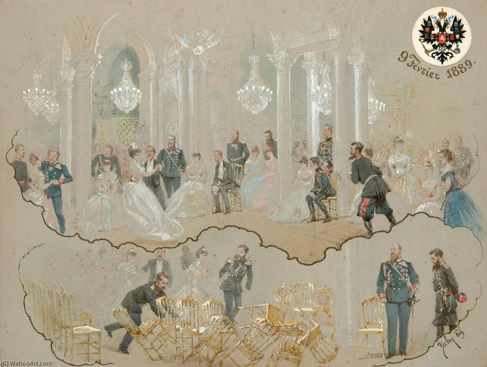 Wikioo.org - The Encyclopedia of Fine Arts - Painting, Artwork by Mihaly Von Zichy - Alexander III at the Winter Palace Ball