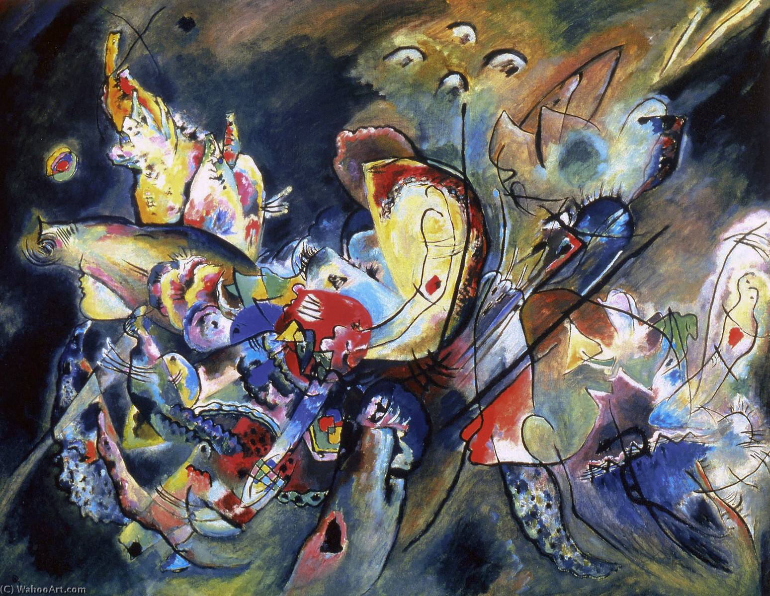 Wikioo.org – La Enciclopedia de las Bellas Artes - Pintura, Obras de arte de Wassily Kandinsky - Nublado / Melancólico / composición nr . 221