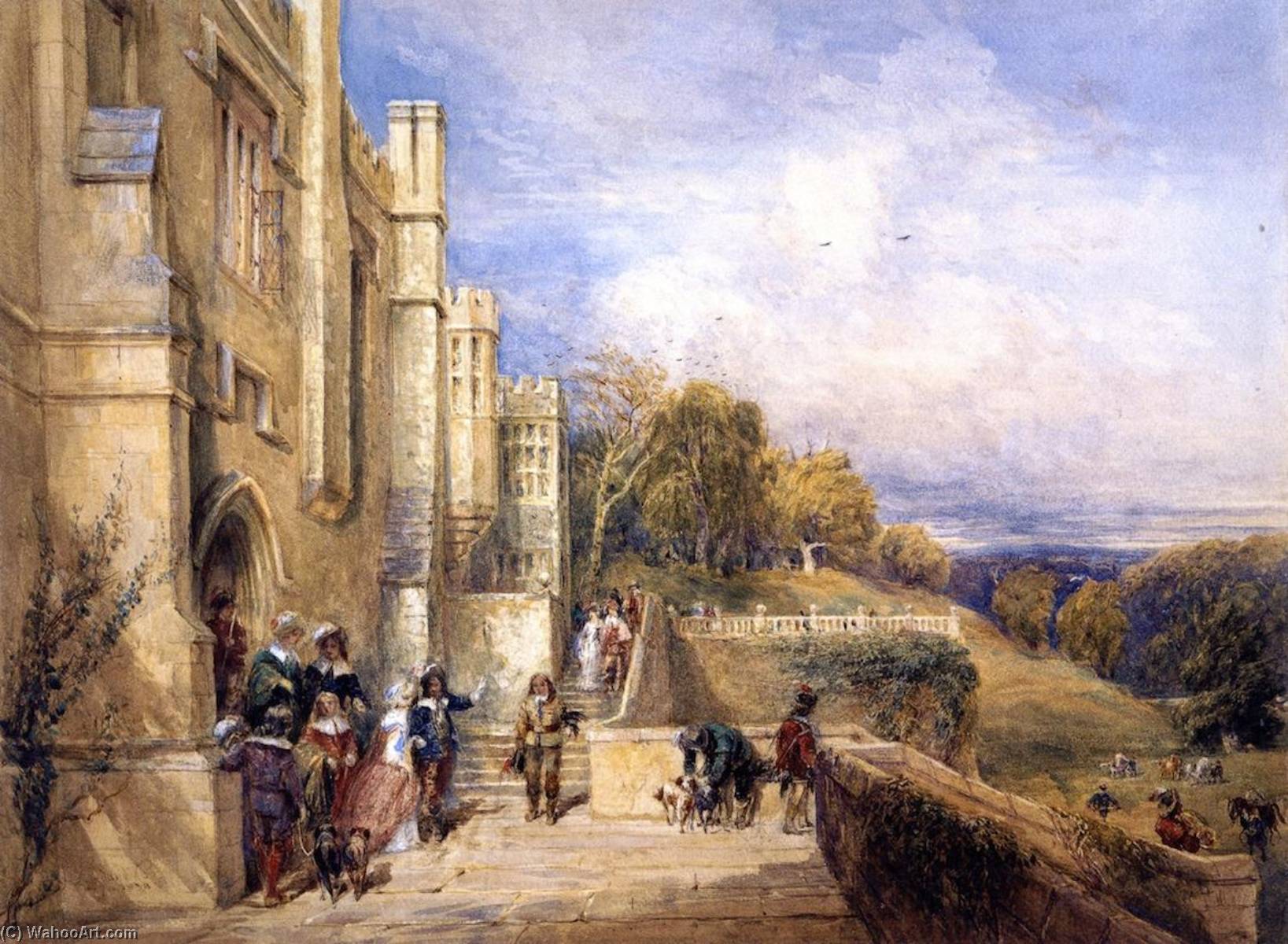 Wikioo.org - The Encyclopedia of Fine Arts - Painting, Artwork by David Cox The Elder - Going Out Hawking