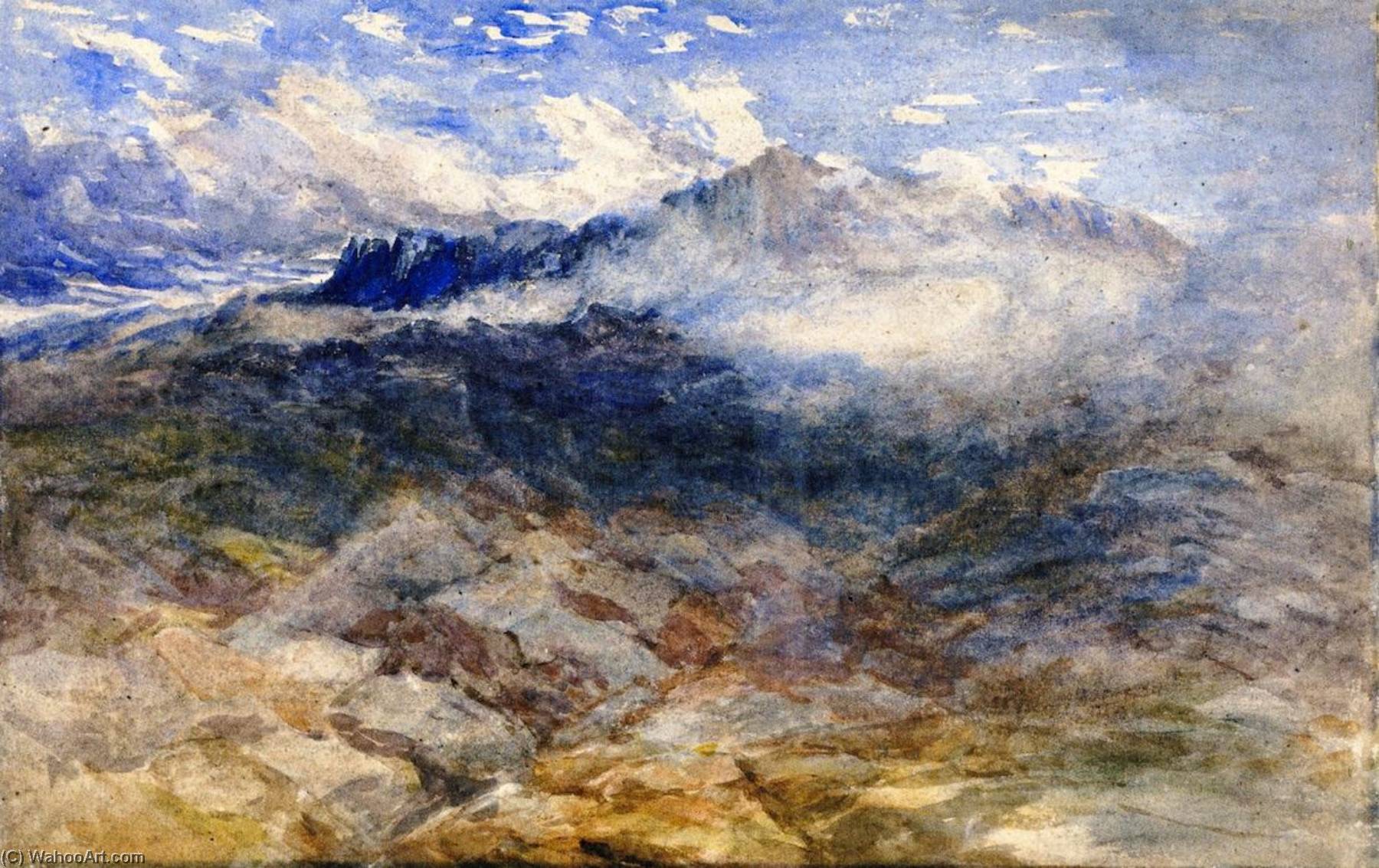 Wikioo.org - The Encyclopedia of Fine Arts - Painting, Artwork by David Cox The Elder - Mountain Heights, Cader Idris