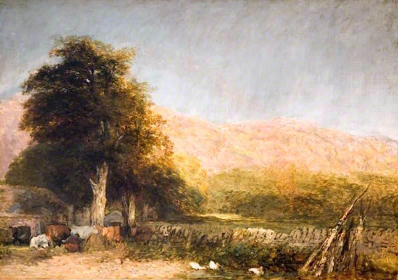 Wikioo.org - The Encyclopedia of Fine Arts - Painting, Artwork by David Cox The Elder - A Farm at Betws y Coed