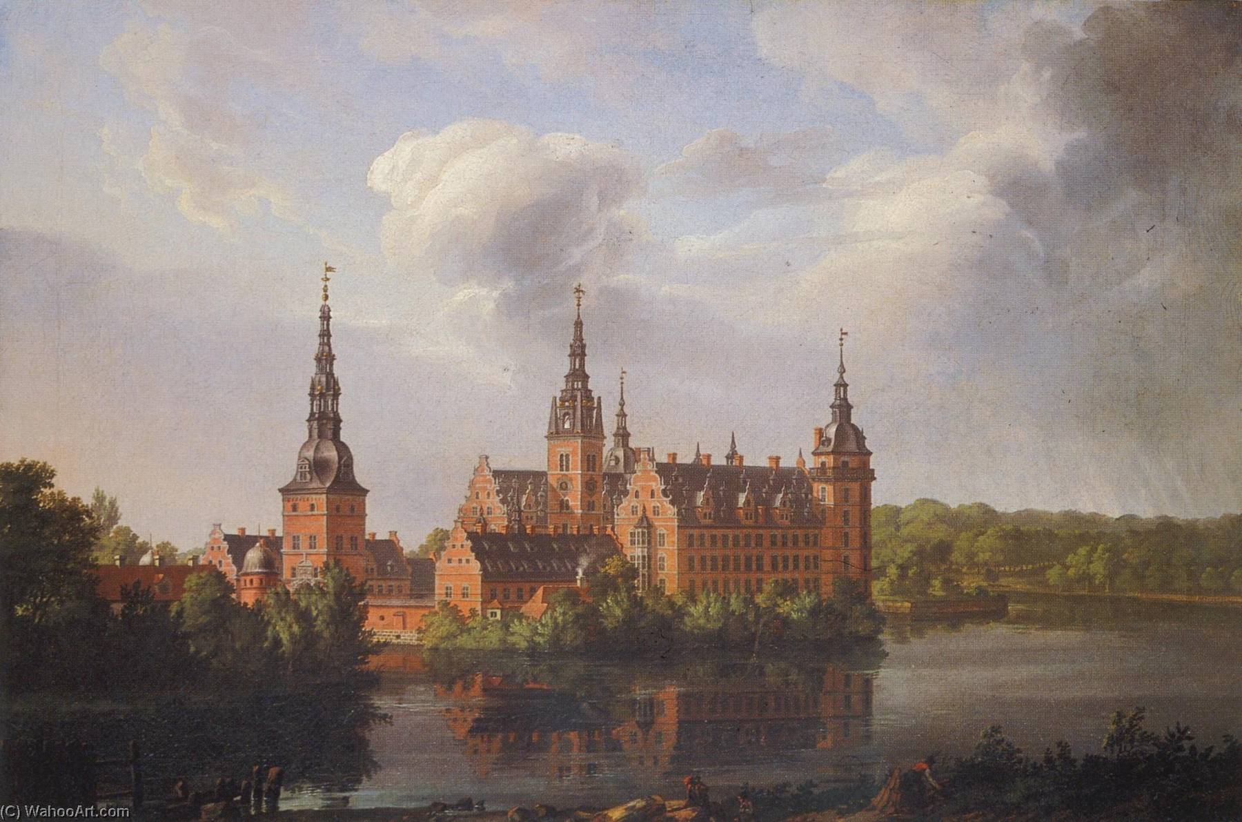 Wikioo.org - The Encyclopedia of Fine Arts - Painting, Artwork by Johan Christian Clausen Dahl - Frederiksborg Castle