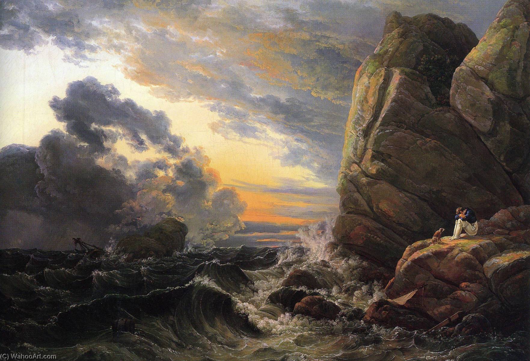 Wikioo.org - The Encyclopedia of Fine Arts - Painting, Artwork by Johan Christian Clausen Dahl - Morning after a Stormy Night