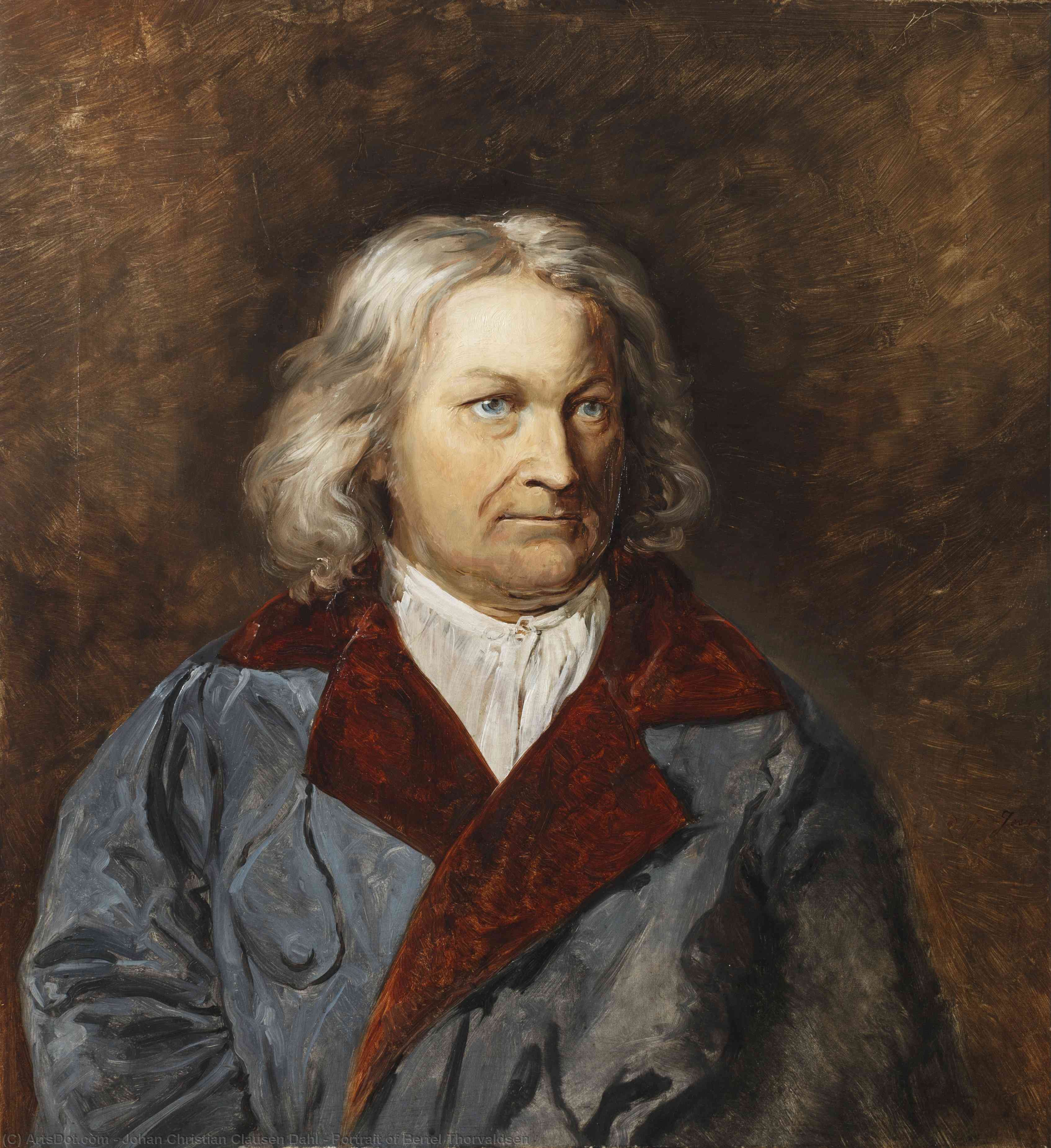 Wikioo.org - The Encyclopedia of Fine Arts - Painting, Artwork by Johan Christian Clausen Dahl - Portrait of Bertel Thorvaldsen