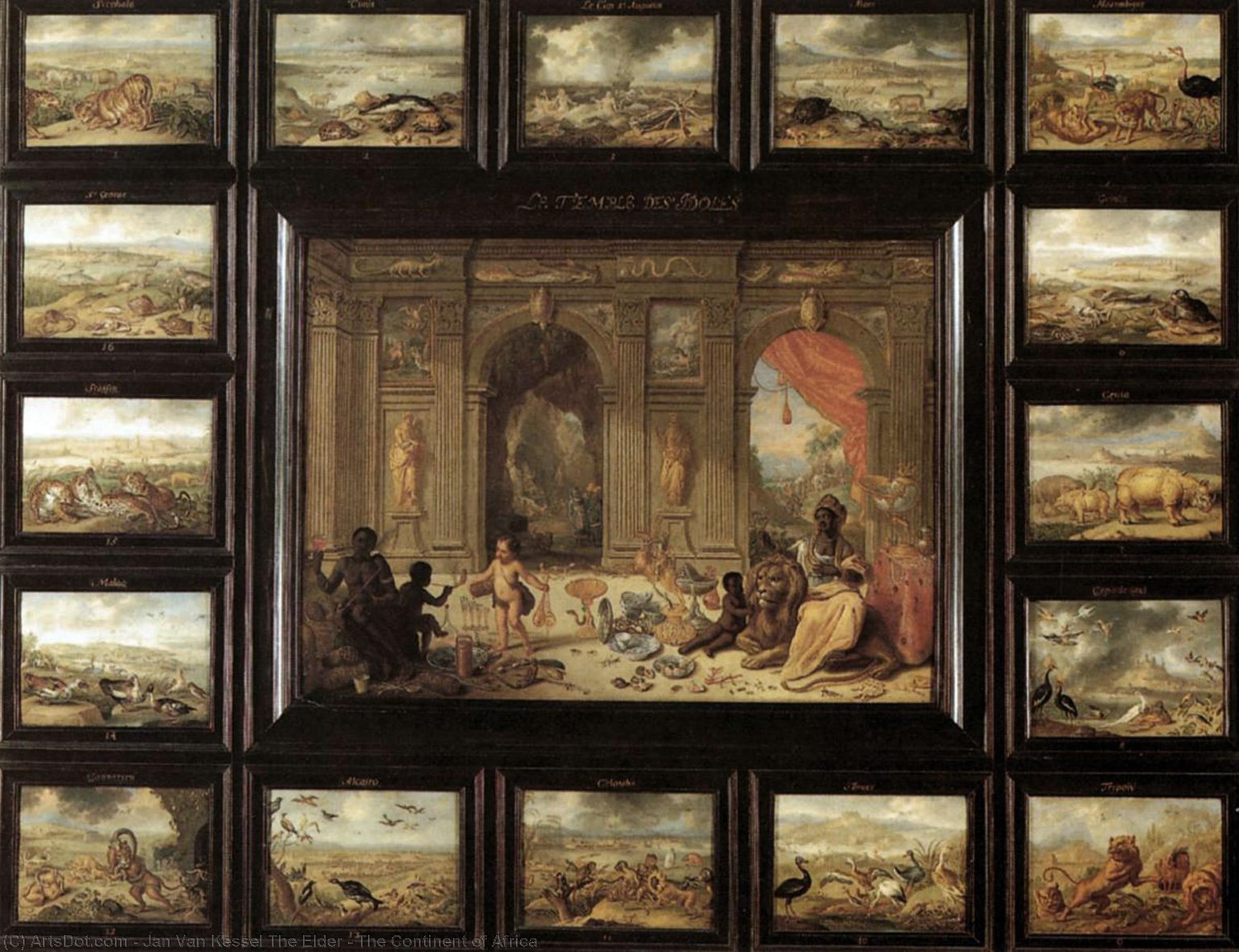 Wikioo.org - The Encyclopedia of Fine Arts - Painting, Artwork by Jan Van Kessel The Elder - The Continent of Africa