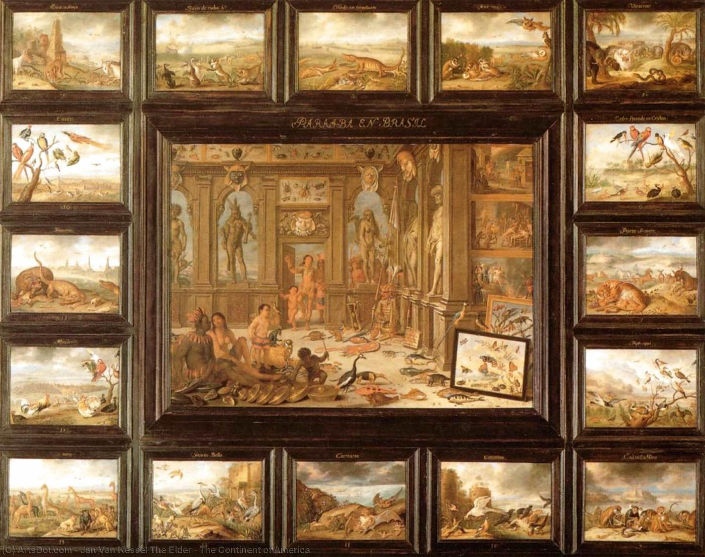 WikiOO.org - Encyclopedia of Fine Arts - Maleri, Artwork Jan Van Kessel The Elder - The Continent of America