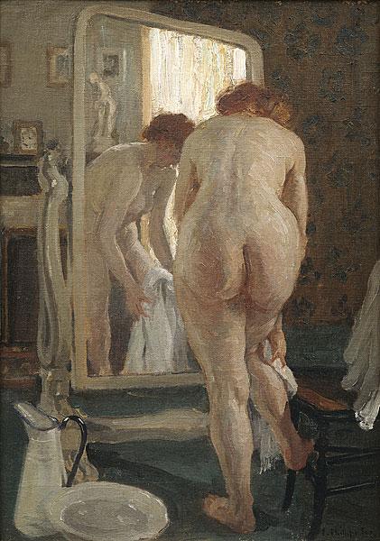 WikiOO.org - Encyclopedia of Fine Arts - Målning, konstverk Emanuel Phillips Fox - English After the bath Français Après le bain