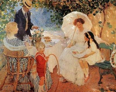 Wikioo.org - The Encyclopedia of Fine Arts - Painting, Artwork by Emanuel Phillips Fox - English The Arbour