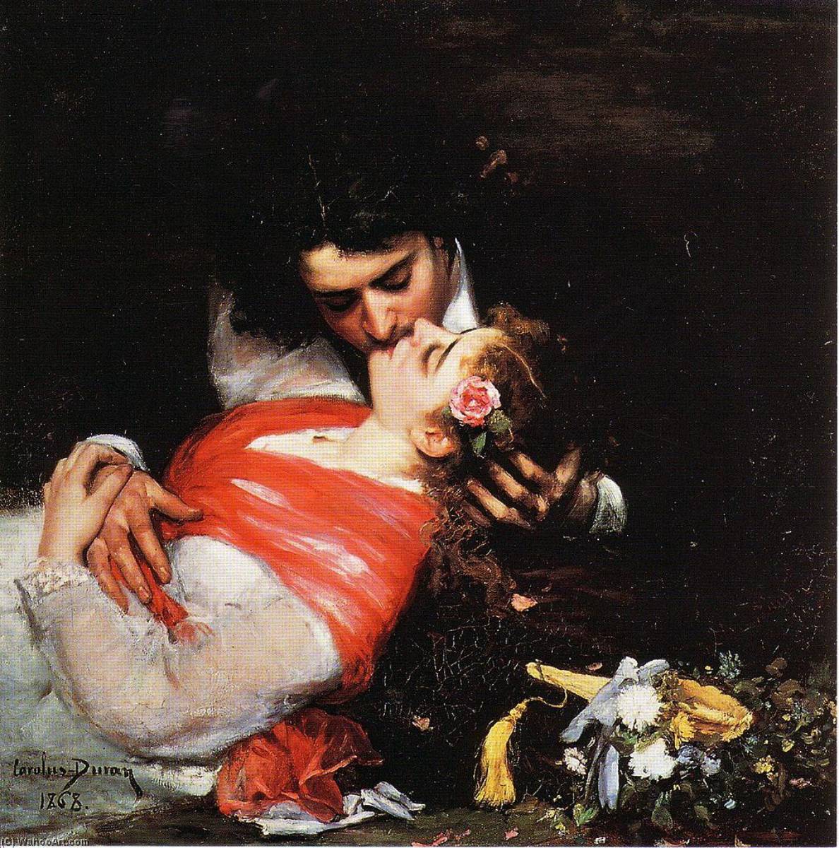 Wikioo.org - The Encyclopedia of Fine Arts - Painting, Artwork by Carolus-Duran (Charles-Auguste-Emile Durand) - Le Baiser (also known as The Kiss)