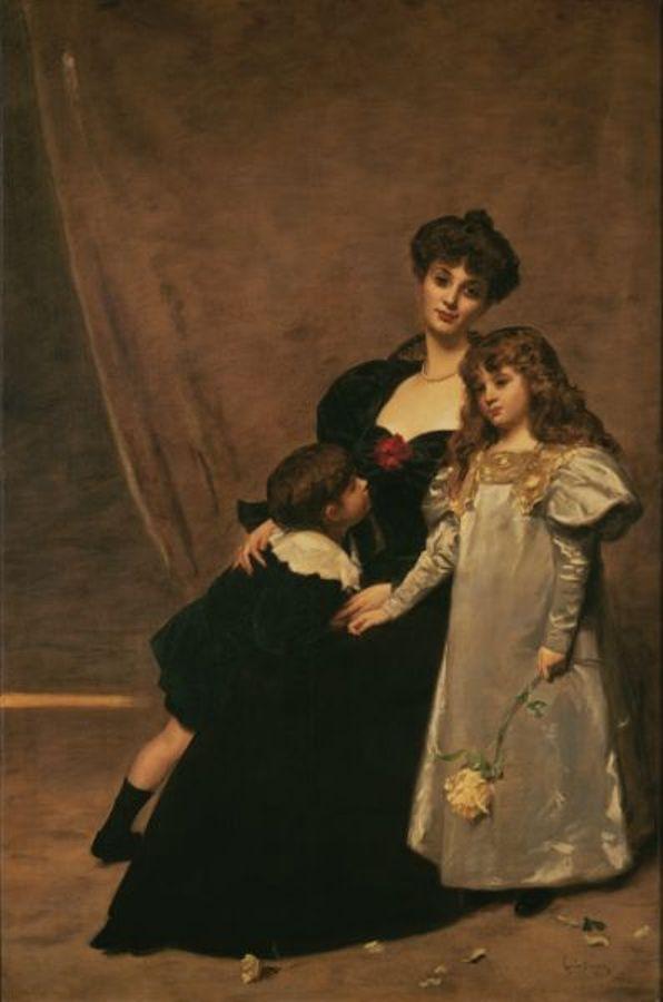 Wikioo.org - The Encyclopedia of Fine Arts - Painting, Artwork by Carolus-Duran (Charles-Auguste-Emile Durand) - Madame Faydou and Her Children