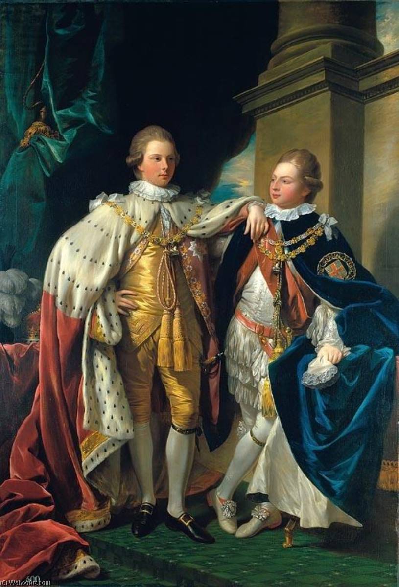 Wikioo.org - The Encyclopedia of Fine Arts - Painting, Artwork by Benjamin West - George IV, when Prince of Wales, with Frederick, Duke of York,, whn Prince Frederick