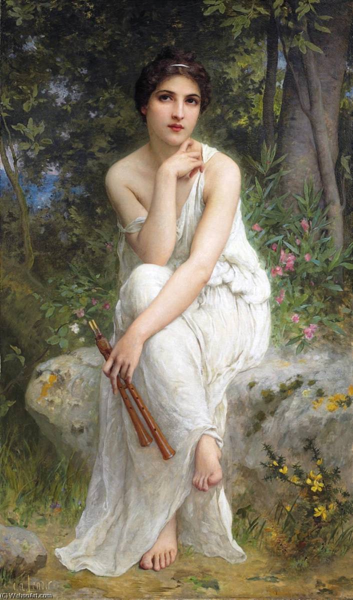 Wikioo.org - The Encyclopedia of Fine Arts - Painting, Artwork by Charles Amable Lenoir - The Flute Player