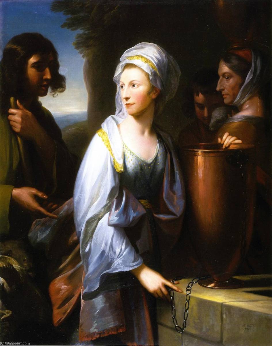 Wikioo.org - สารานุกรมวิจิตรศิลป์ - จิตรกรรม Benjamin West - Mary, Wife of Henry Thompson of KIrby Hall, as Rachel at the Well