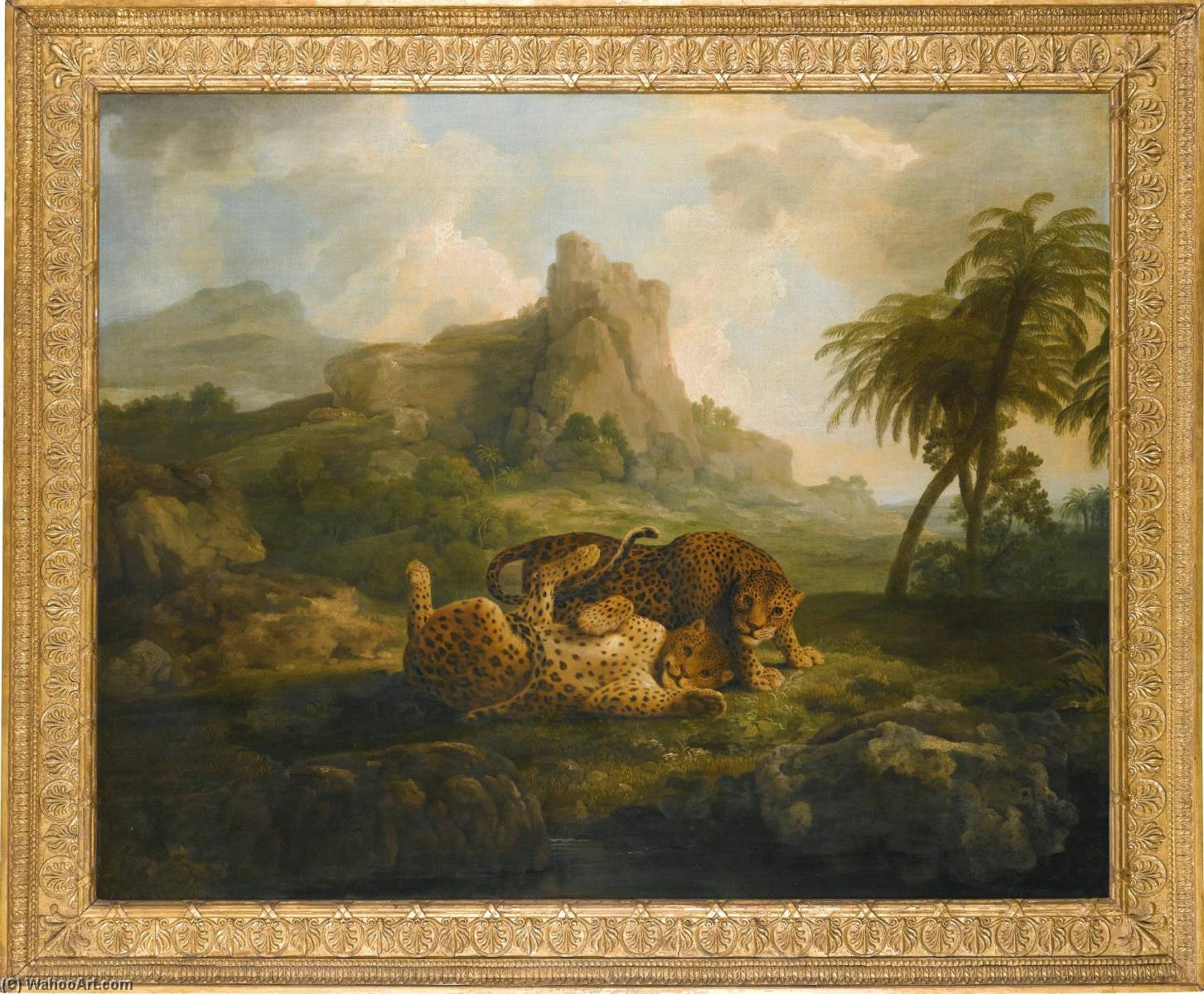 Wikioo.org – La Enciclopedia de las Bellas Artes - Pintura, Obras de arte de George Stubbs - 'Tygers a Play'
