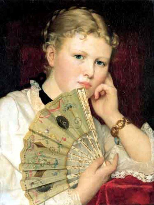 Wikioo.org - The Encyclopedia of Fine Arts - Painting, Artwork by Wladyslaw Czachórski - Girl with Fan