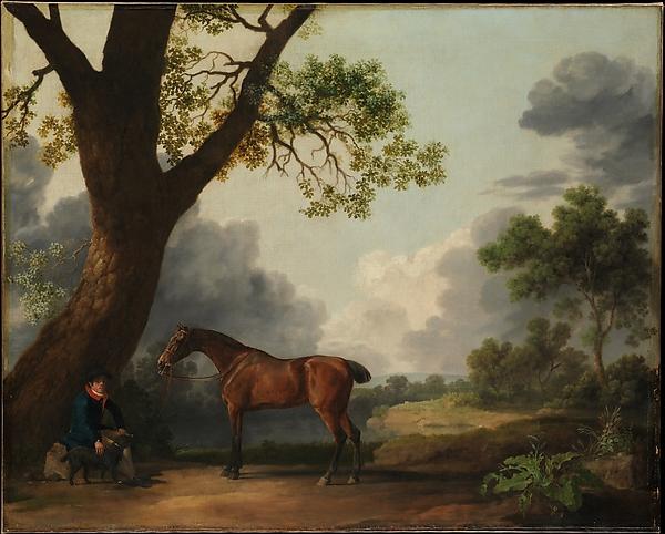Wikioo.org - The Encyclopedia of Fine Arts - Painting, Artwork by George Stubbs - The Third Duke of Dorset's Hunter with a Groom and a Dog