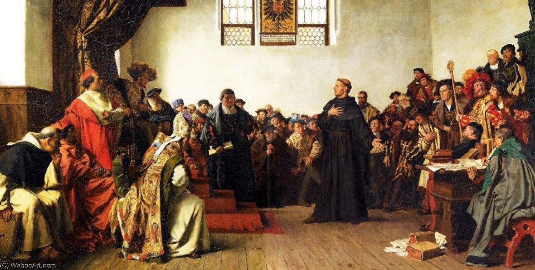 Wikioo.org - The Encyclopedia of Fine Arts - Painting, Artwork by Anton Alexander Von Werner - Luther at the Diet of Worms