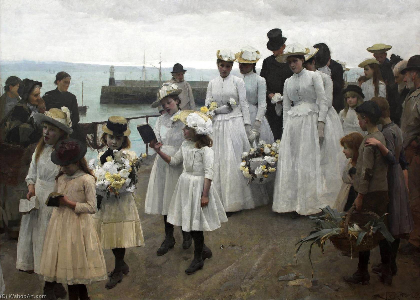 Wikioo.org - The Encyclopedia of Fine Arts - Painting, Artwork by Frank Bramley - For Of Such Is The Kingdom Of Heaven