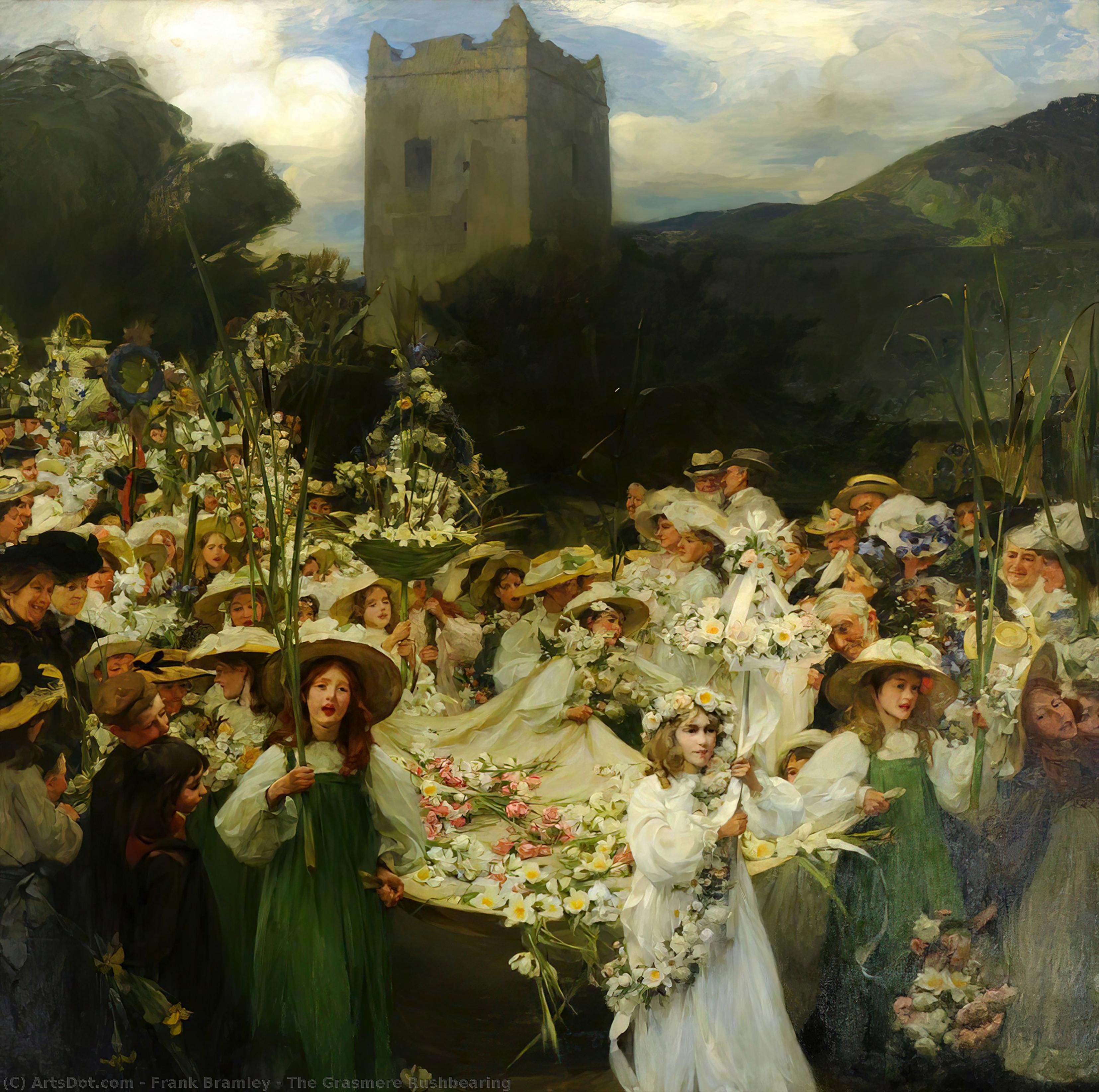 WikiOO.org - Encyclopedia of Fine Arts - Maalaus, taideteos Frank Bramley - The Grasmere Rushbearing