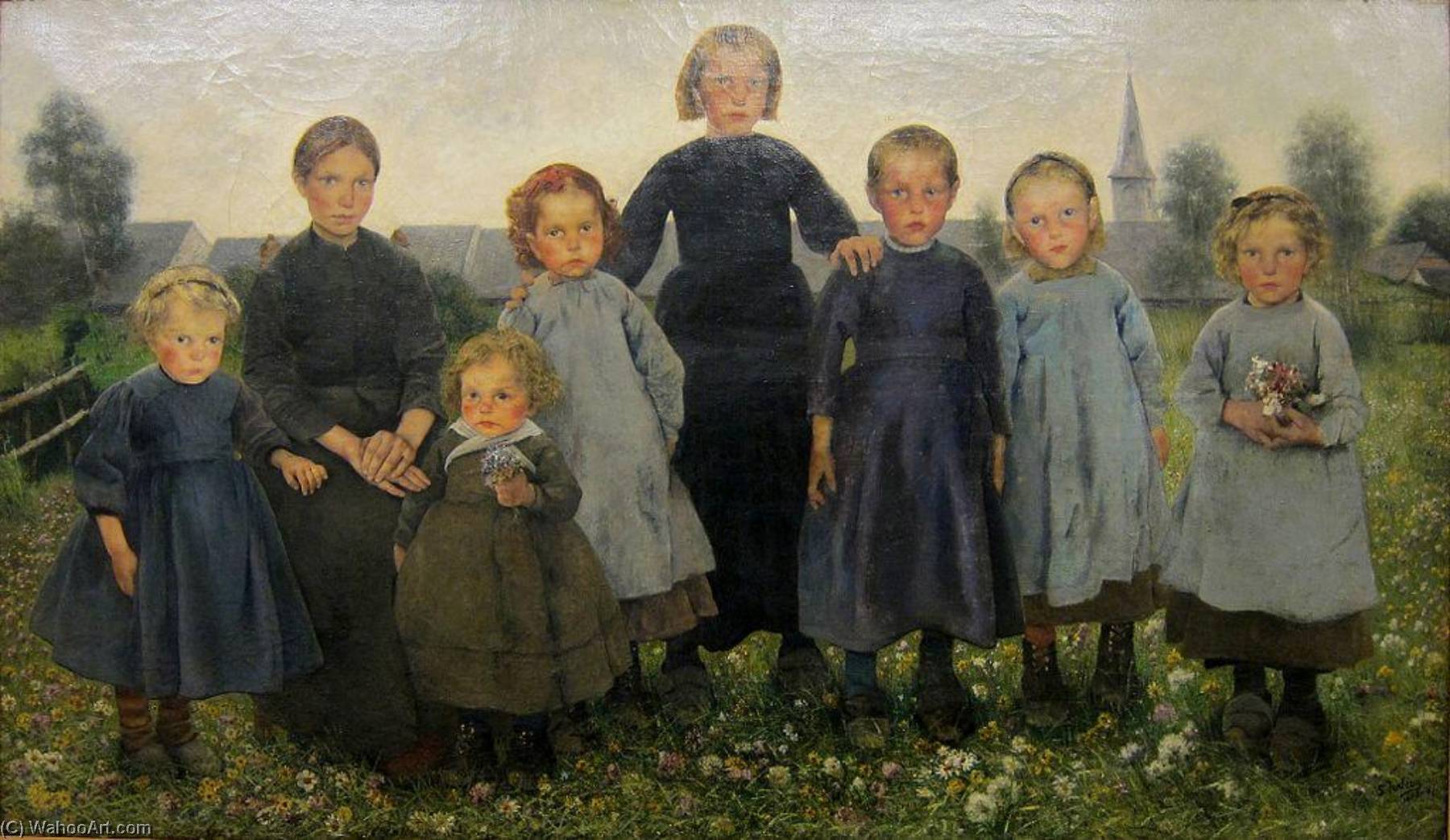 Wikioo.org - The Encyclopedia of Fine Arts - Painting, Artwork by Léon Frédéric - The Girls (also known as Les fillettes)