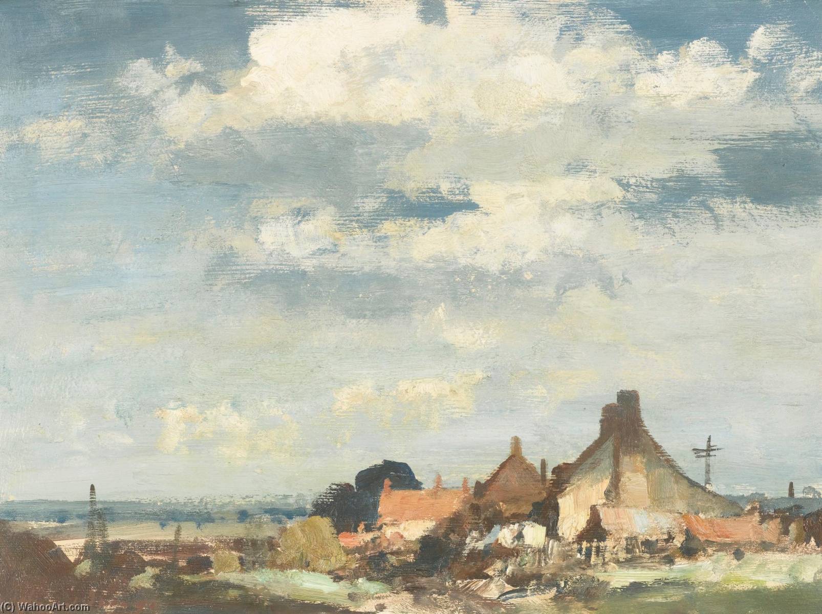 Wikioo.org - The Encyclopedia of Fine Arts - Painting, Artwork by Edward Seago - A Norfolk Village