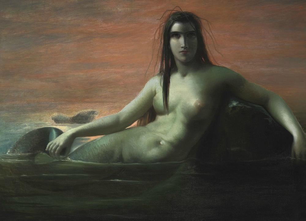 Wikioo.org - The Encyclopedia of Fine Arts - Painting, Artwork by Elisabeth Jerichau Baumann - A Mermaid (En havfrue)