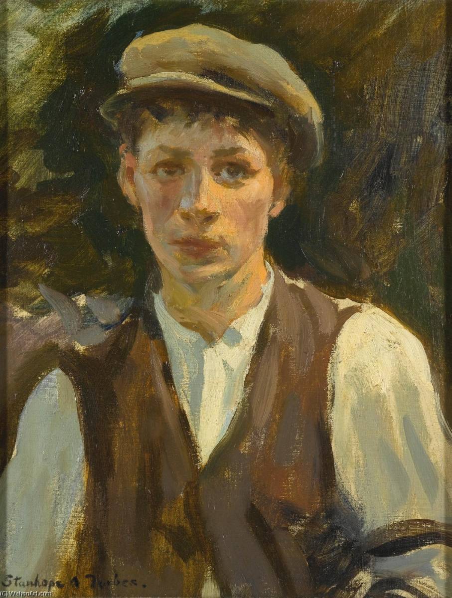 Wikioo.org - The Encyclopedia of Fine Arts - Painting, Artwork by Stanhope Alexander Forbes - Study of a Young Man