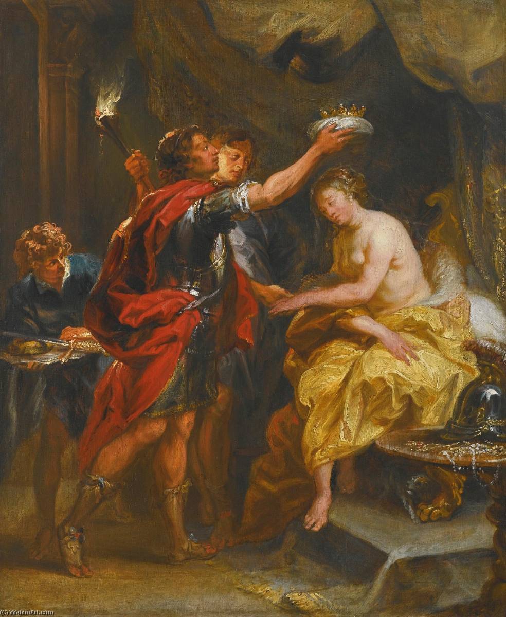 Wikioo.org - The Encyclopedia of Fine Arts - Painting, Artwork by Jan Van Boeckhorst - Alexander the Great crowns Roxana