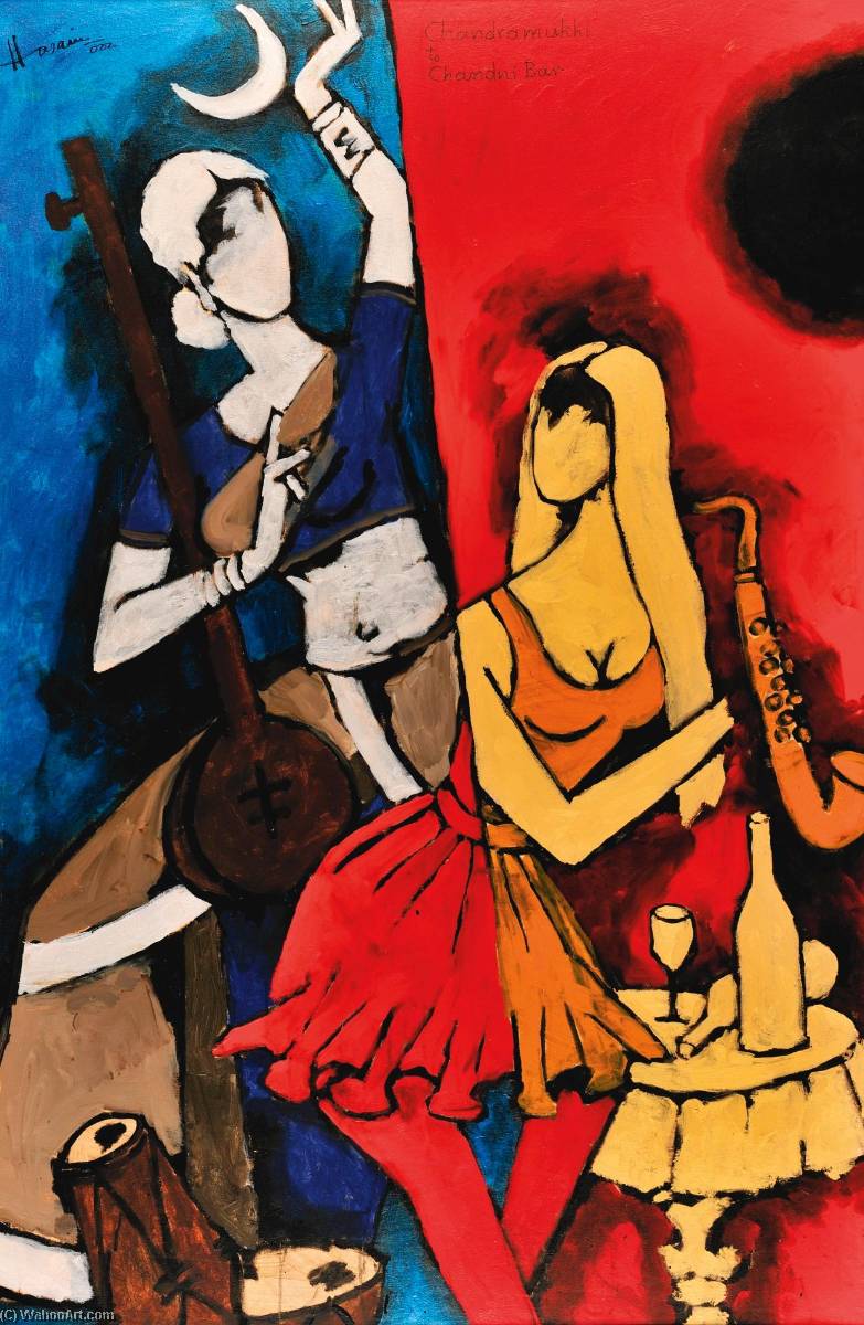 Wikioo.org - The Encyclopedia of Fine Arts - Painting, Artwork by Maqbool Fida Husain - Chandramukhi to Chandni Bar