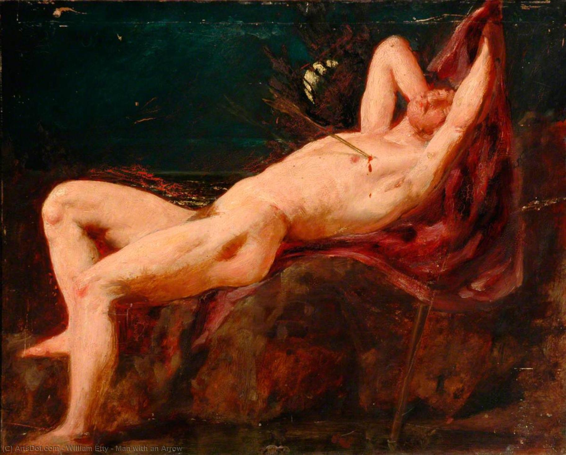 WikiOO.org - אנציקלופדיה לאמנויות יפות - ציור, יצירות אמנות William Etty - Man with an Arrow